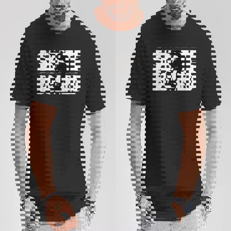 スケートボーダーへのギフト スケートボード シルエット Tシャツ 面白い贈り物