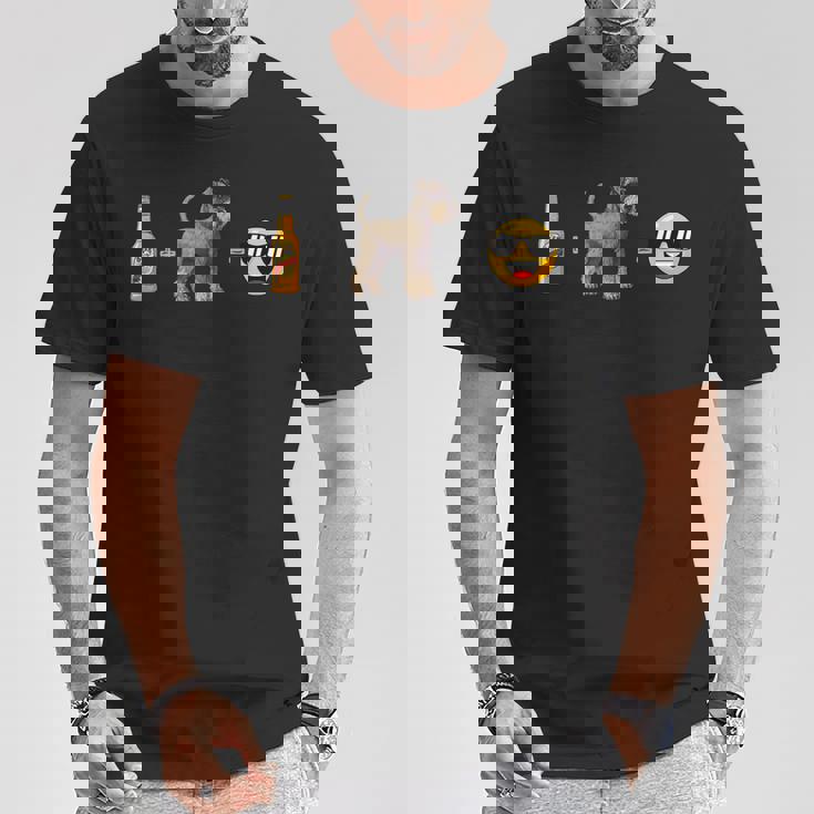 スタンダードシュナウザー ビールドッグダッドハッピーメンペットラバー Tシャツ 面白い贈り物