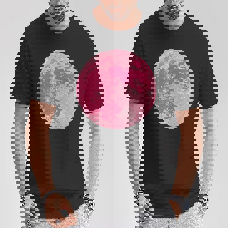 ストロベリームーンデザイン 満月 かわいいピンクムーン Tシャツ 面白い贈り物