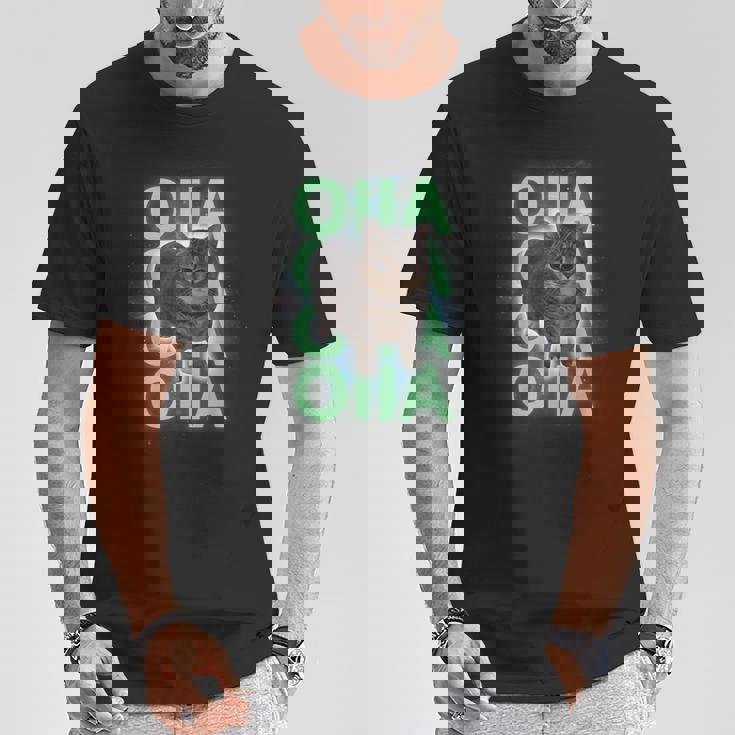 スピニングキャットミーム Oiiaoiia Uiia 猫 ブレインロットミーム Tシャツ 面白い贈り物