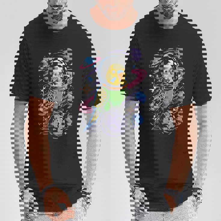 スペースセキセイインコ 宇宙飛行士セキセイインコ Tシャツ 面白い贈り物