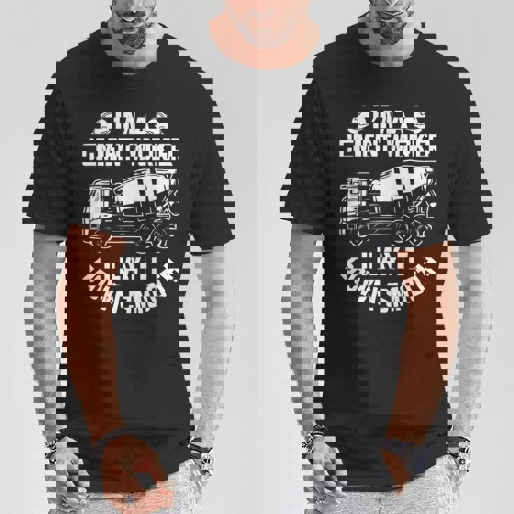 スムーズに敷設する 面白いコンクリート作業員 Tシャツ 面白い贈り物