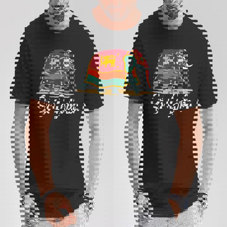 スリランカの国旗と友情 Tシャツ 面白い贈り物