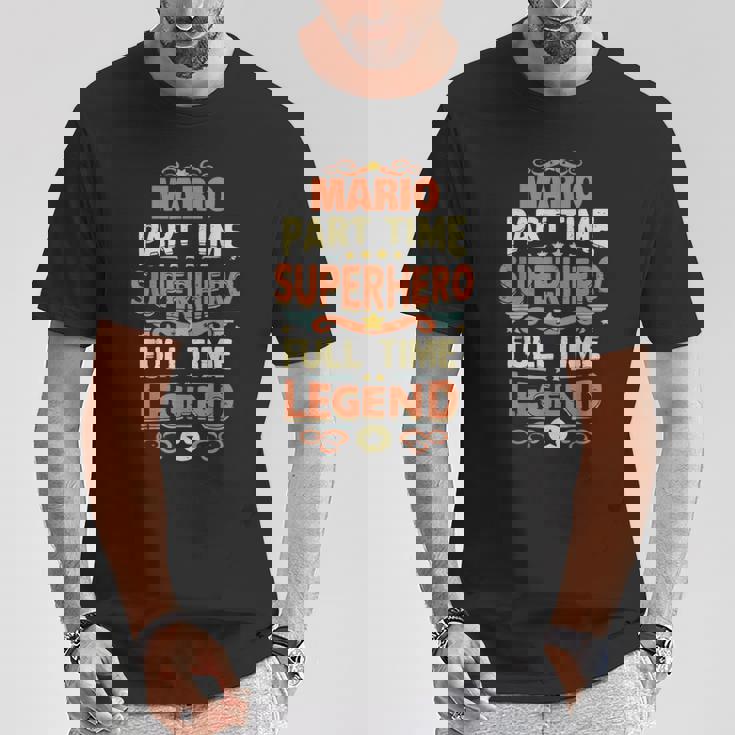 スーパーヒーロー マリオ レジェンド パーソナライズ 面白い 名前 マリオ Tシャツ 面白い贈り物