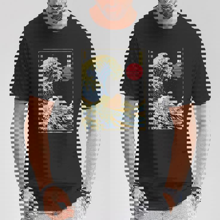 セイウチ 日本の神奈川波 面白いサーフアニマル Tシャツ 面白い贈り物