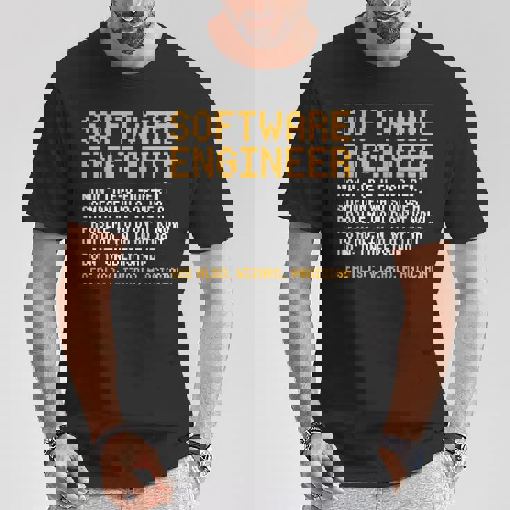 ソフトウェアエンジニア定義面白いコンピュータサイエンスジョーク Tシャツ 面白い贈り物