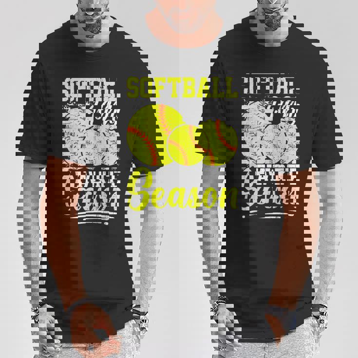 ソフトボールは私の好きな季節の楽しいデザイン。 Tシャツ 面白い贈り物