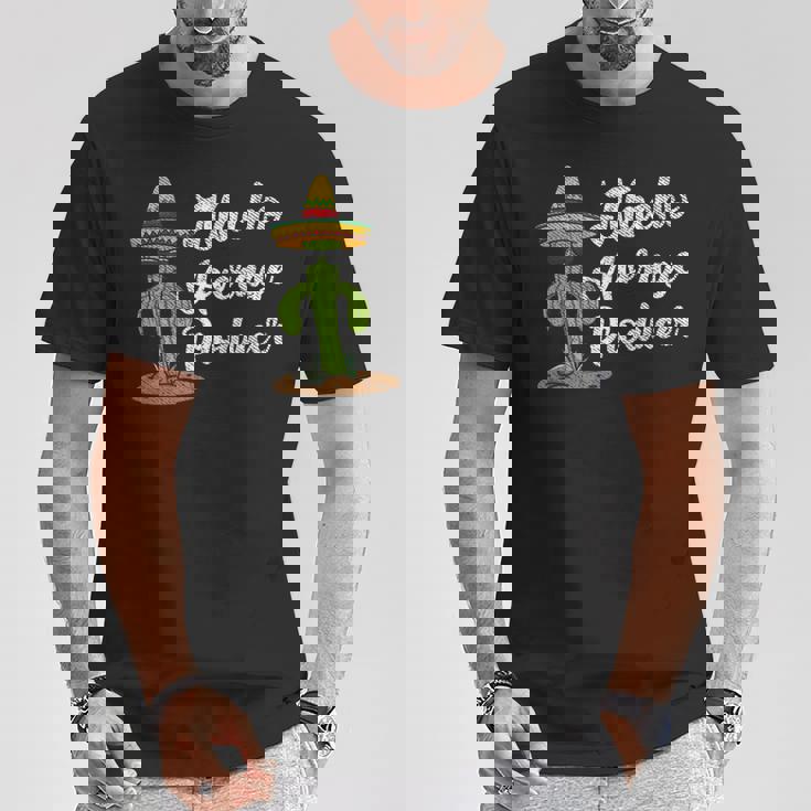 ソンブレロを持ったクールなサボテン メキシコのファン Tシャツ 面白い贈り物