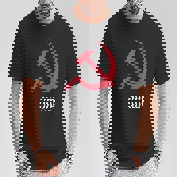 ソ連ロシアソビエト連合ハンマー 胸に鎌 Cccp付き Tシャツ 面白い贈り物