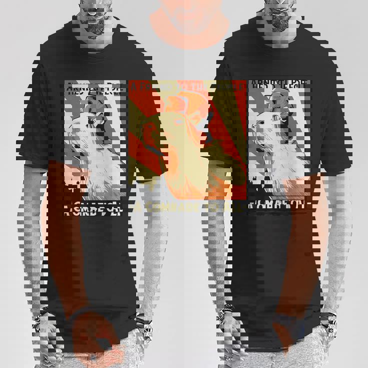 ソ連共産主義カピバラソビエト民衆への友 Tシャツ 面白い贈り物