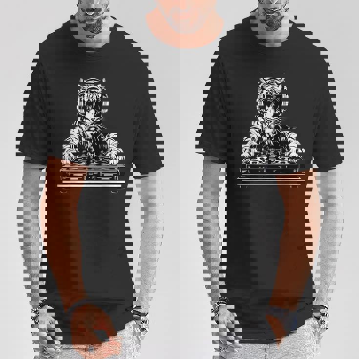 タイガーミュージック Dj テクノダンスクラブ ハウス ターンテーブル Dj タイガー Tシャツ 面白い贈り物