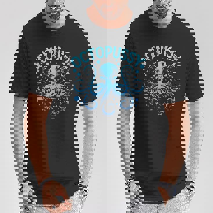 タコ猫 蛸 海 海 動物 駄じゃれ Tシャツ 面白い贈り物