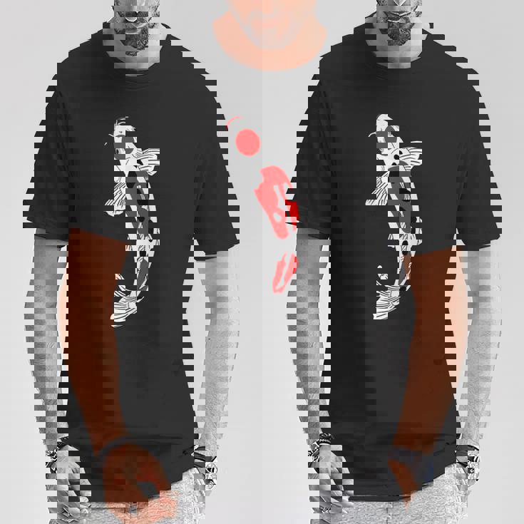 タンチョウサンケ 赤・白・黒鯉 Tシャツ 面白い贈り物