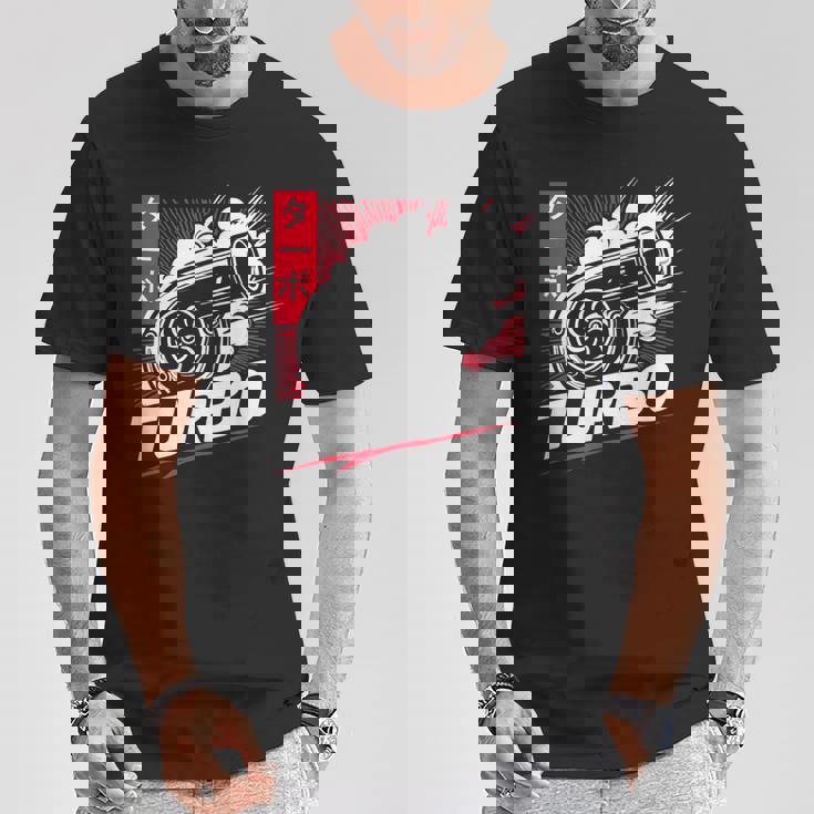 ターボターボチャージャー 日本語レタリング 日本スタイル Tシャツ 面白い贈り物