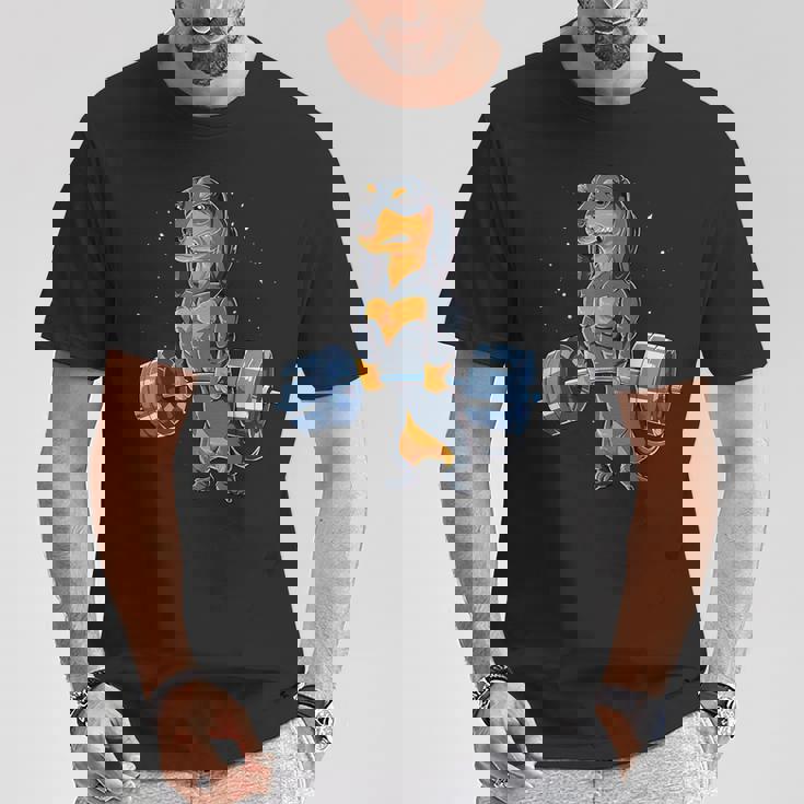 ダックスフント ウェイトリフティング 面白い デッドリフト メンズ フィットネス ジム ギフト Tシャツ 面白い贈り物