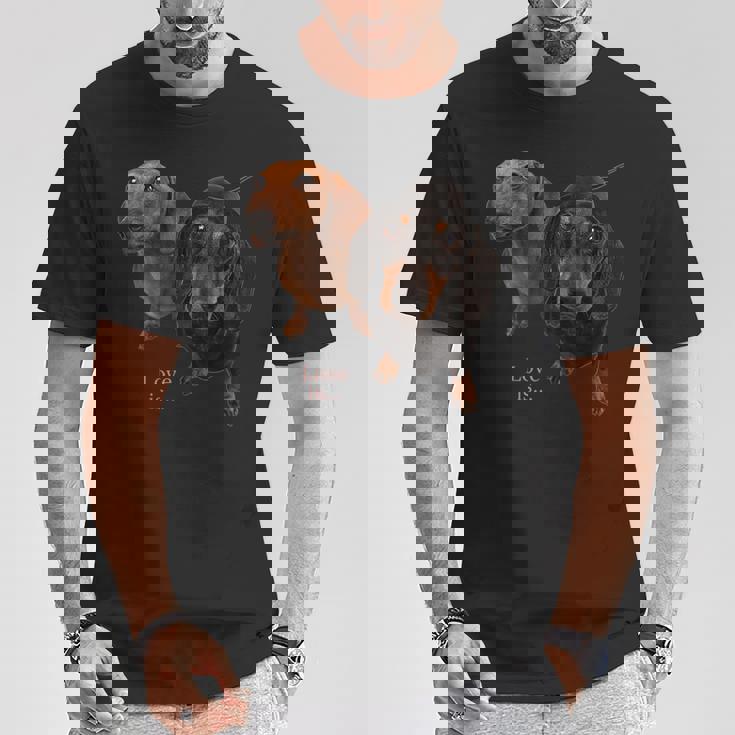 ダックスフントシャツ Weiner Dog Mom Dad Love Doxie Puppy キュート Tシャツ 面白い贈り物