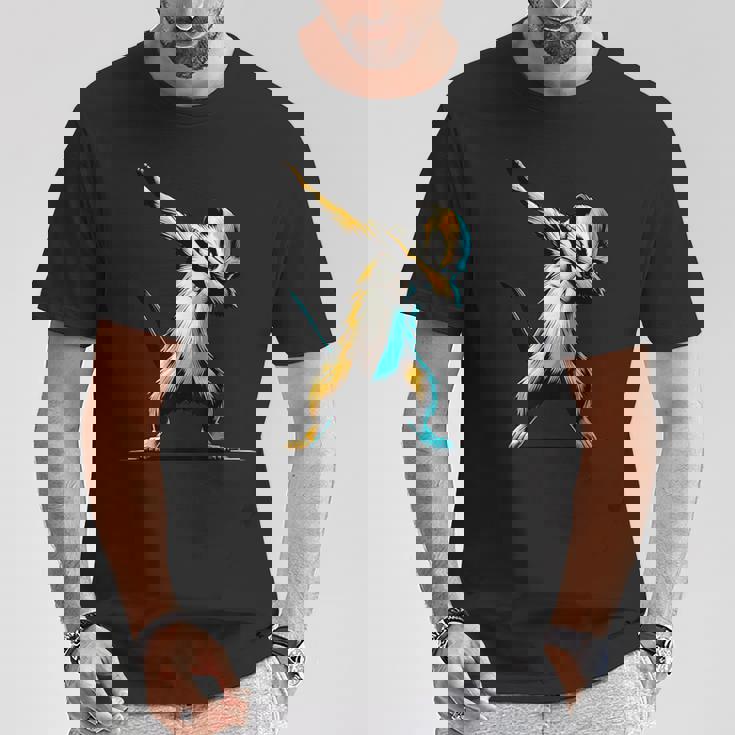 ダビングするミーアキャット 面白いモチーフ 踊るダブ スリケート Tシャツ 面白い贈り物