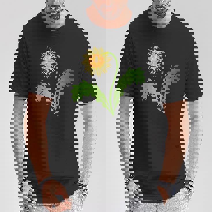 ダンディライオン タンポポ 黄色い花 ライオンの頭 Tシャツ 面白い贈り物