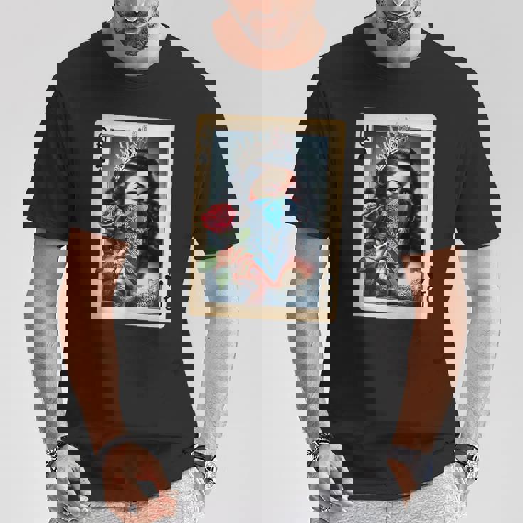 チカーナ レイナ チカーノ シャツ チョロ クイーン かわいい レトロ ローライダー Tシャツ 面白い贈り物