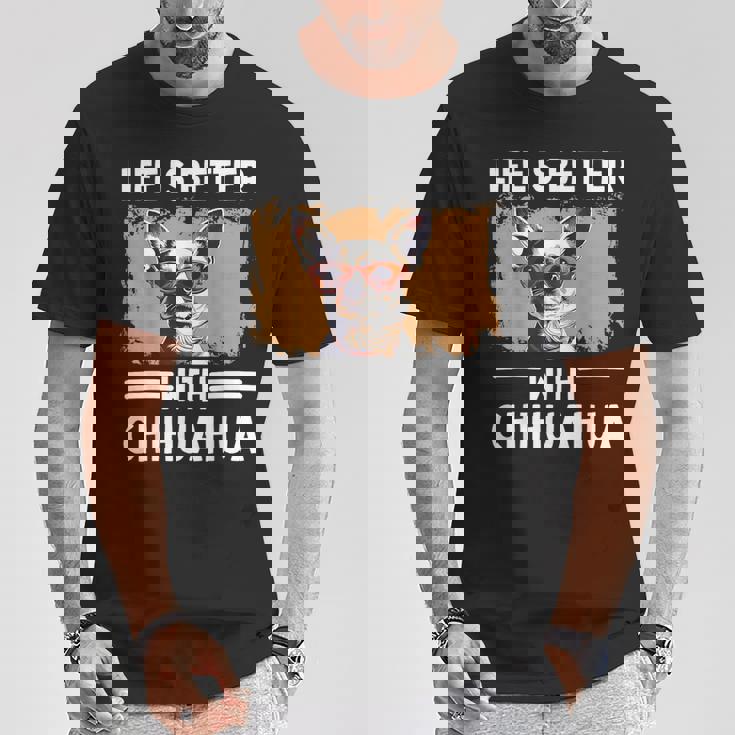 チワワデザイン レディース メンズ チワワ 犬 チワワ 恋人 Tシャツ 面白い贈り物