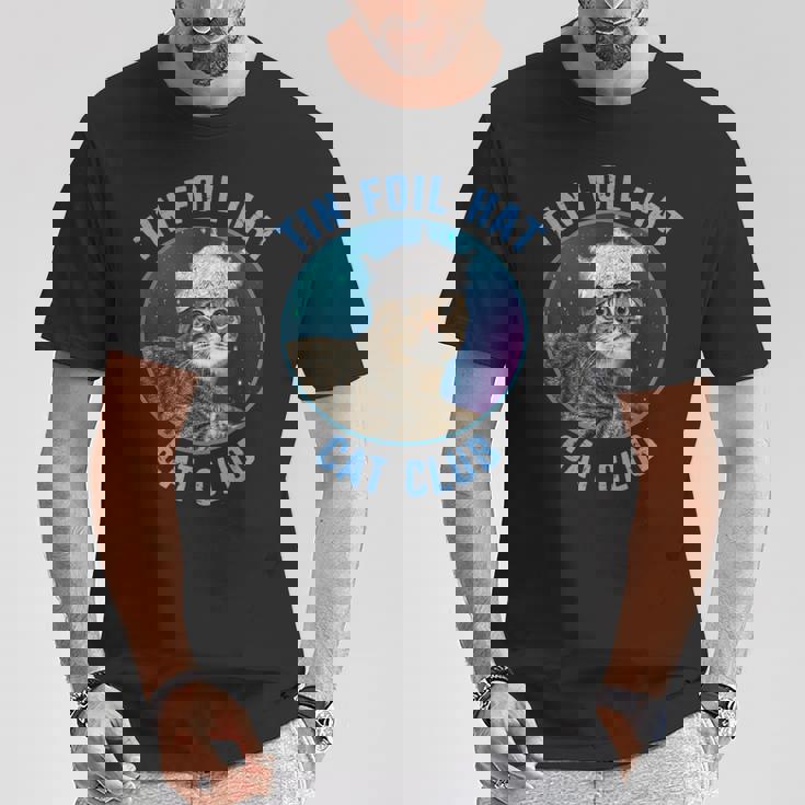 ティンホイルハットキャットクラブ陰謀論おかしい Tシャツ 面白い贈り物