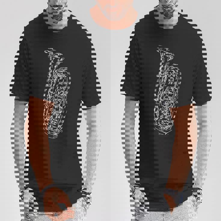 テューバ奏者のためのチューバ楽器スケッチ Tシャツ 面白い贈り物