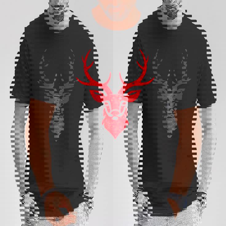 ディア シャレー アントラーズ レトロ スタッグ アントラーズ ヴィンテージ お土産 Tシャツ 面白い贈り物