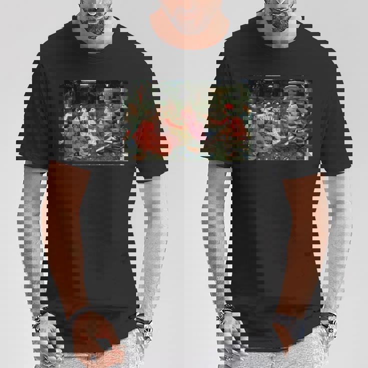 デカメロンの物語 ジョン・ウィリアム・ウォーターハウス Tシャツ 面白い贈り物