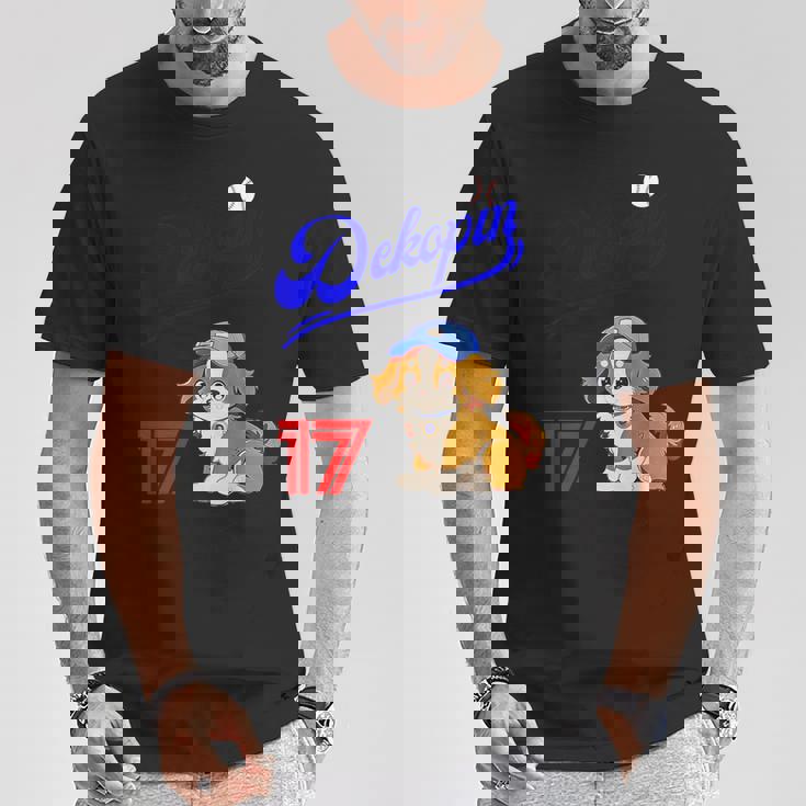 デコピン、デコイ、犬シャツ、No17、大谷、愛犬、コーイケルホンディエ、野球観戦、Dekopindecoy 誕生日 Tシャツ 面白い贈り物