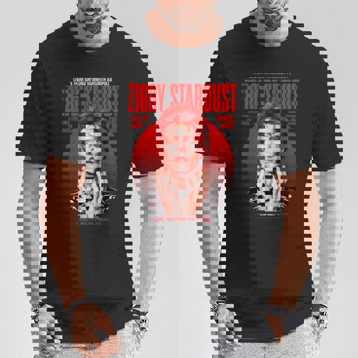 デヴィッド・ボウイ ジギー スターダスト モーションピクチャー カラー スキタ写真 Tシャツ 面白い贈り物