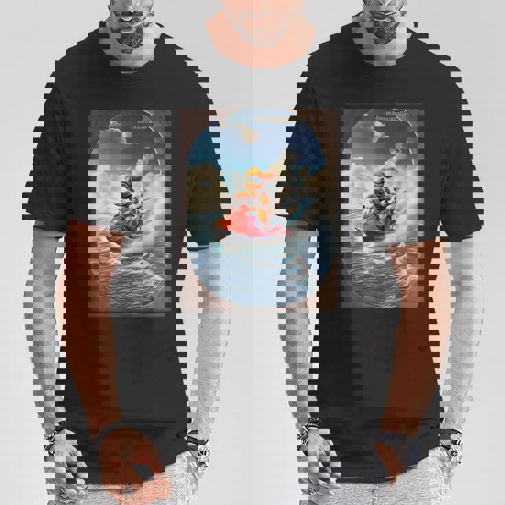 トイプードルとチワワのジェットスキー 夏の楽しいデザイン Tシャツ 面白い贈り物