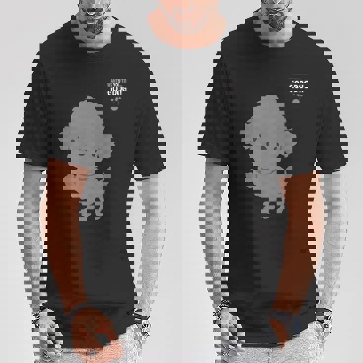 トイプードルシリーズ「シルバー（グレー）」 Tシャツ 面白い贈り物