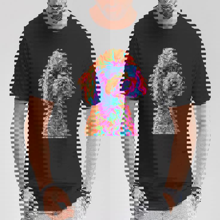 トイプードル愛好家デザイン ポップアート 面白いトイプードル 犬 Tシャツ 面白い贈り物