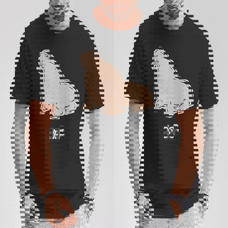 トド《ビッグ プリント》【どうぶつフレンズ】海・水族館の生き物 ゆるくてかわいい キャラクター イラスト Tシャツ 面白い贈り物