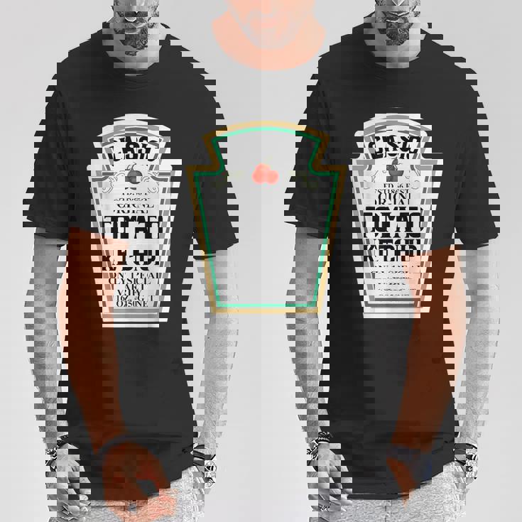 トマトケチャップ カップルグループ ハロウィンコスチューム Diy ラストミン Tシャツ 面白い贈り物