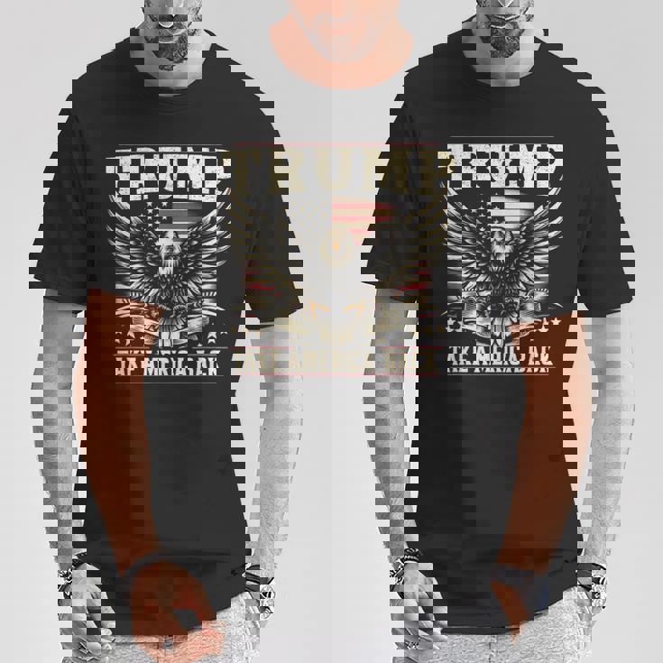 トランプ 2024 テイク・アメリカ・バック トランプ大統領 Tシャツ 面白い贈り物