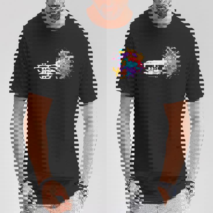 トランペット 女性 男性 音楽 教師 カラフル コルネット コルネティスト Tシャツ 面白い贈り物