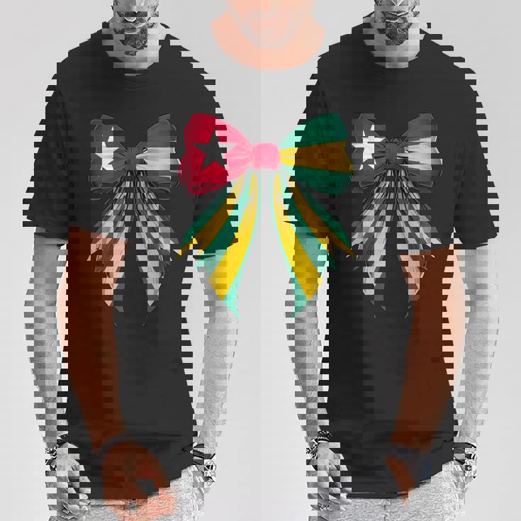 トーゴ トーゴ語 プライド コケット リボン 旗 女の子 ママ Tシャツ 面白い贈り物