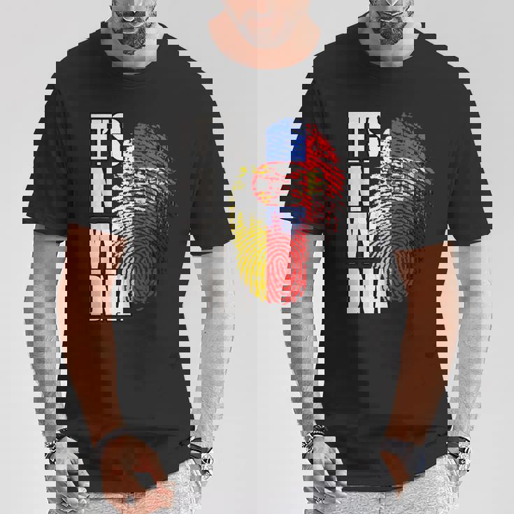 ドイツとセルビアのdna遺産フラグ Tシャツ 面白い贈り物