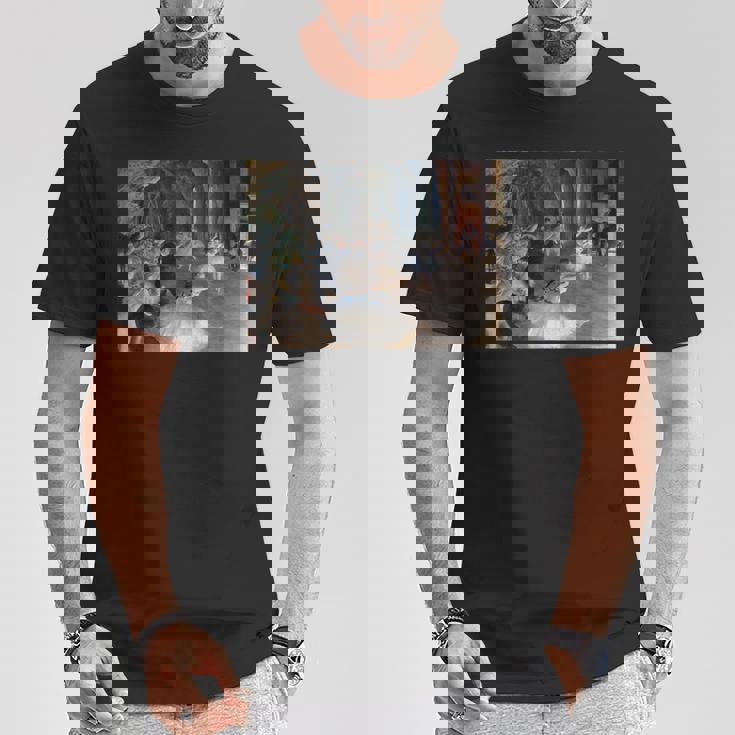 ドガ 舞台上でのリハーサル 現代美術 絵画 Tシャツ 面白い贈り物