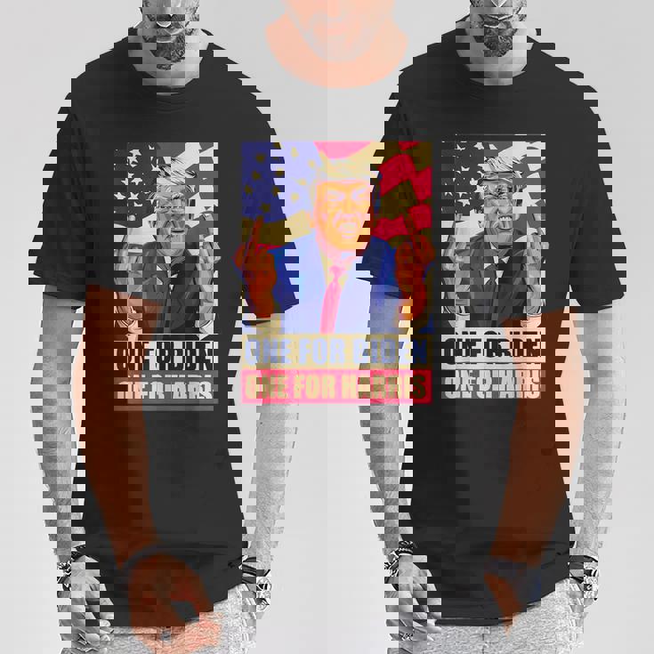 ドナルド・トランプ 中指 バイデン ハリス アメリカ 共和党員 Tシャツ 面白い贈り物