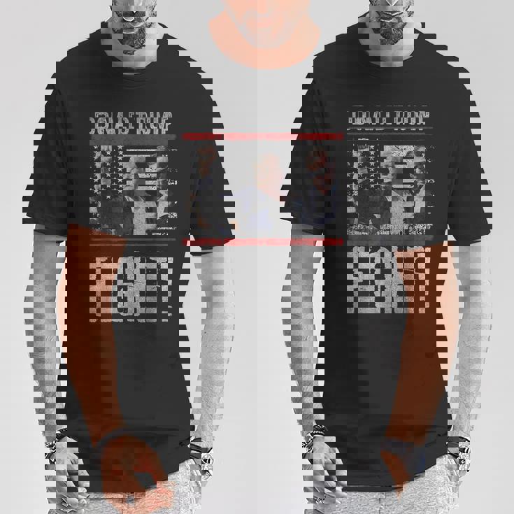 ドナルド・トランプ拳ポンプ We Fight American Flag Trump 2024 Tシャツ 面白い贈り物