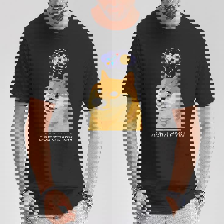 ドージコインdogecoin Hodl 月へ月にto The Moon 暗号通貨doge Memeドージミーム Tシャツ 面白い贈り物