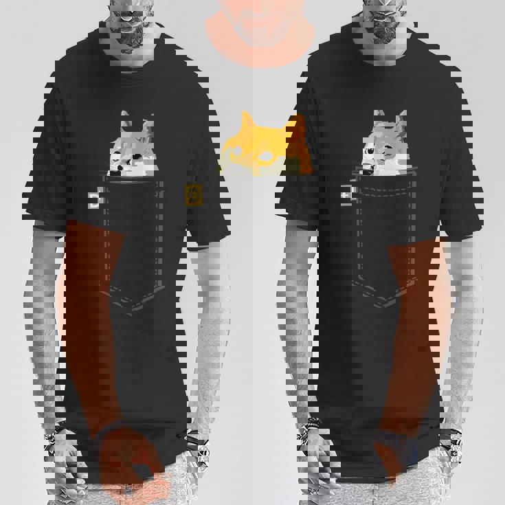 ドージコインシャツフェイクポケットシャツドージコイントゥザムーン Tシャツ 面白い贈り物