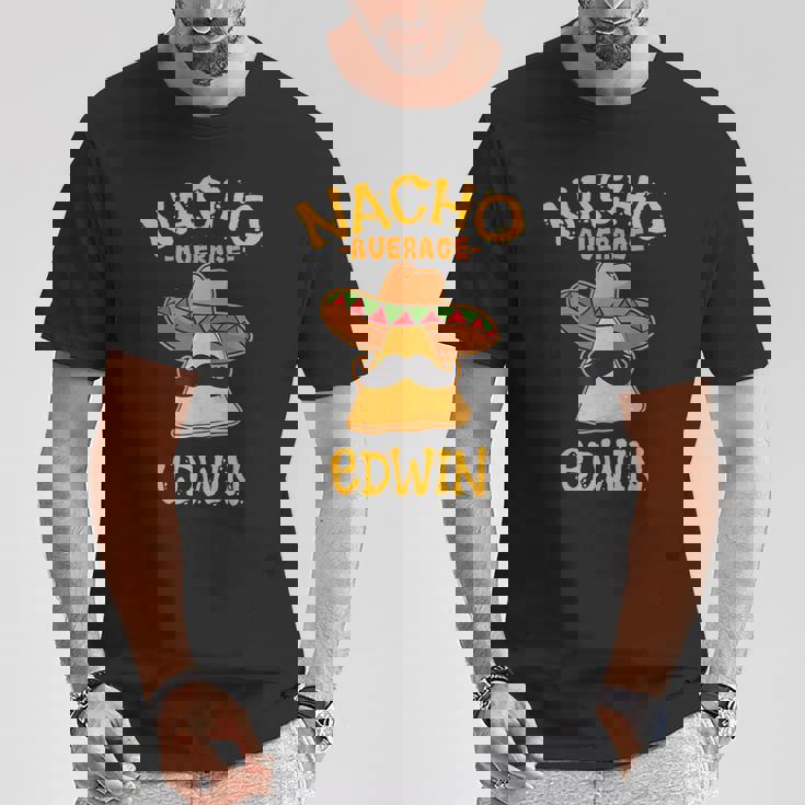 ナチョ平均 エドウィン 名前入り 面白いタコス Tシャツ 面白い贈り物