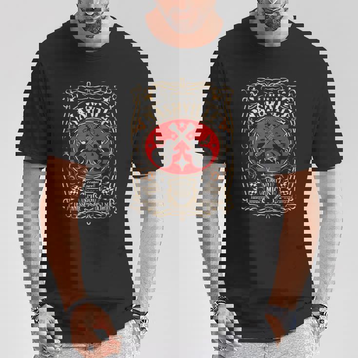 ナッシュビル テネシー レトロ カントリー ミュージック ヴィンテージ Tシャツ 面白い贈り物