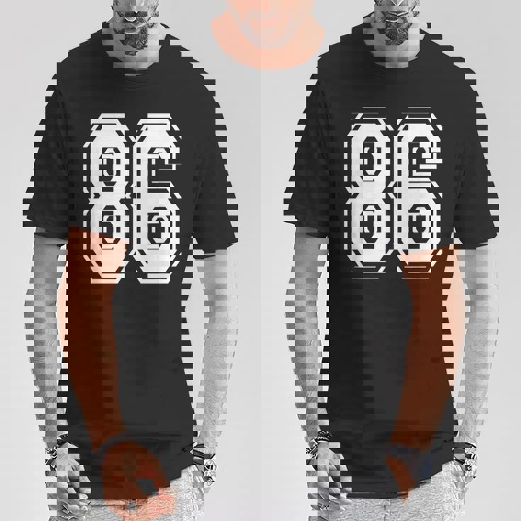 ナンバー86 86歳の誕生日ギフト選手チーム番号入りジャージ Tシャツ 面白い贈り物