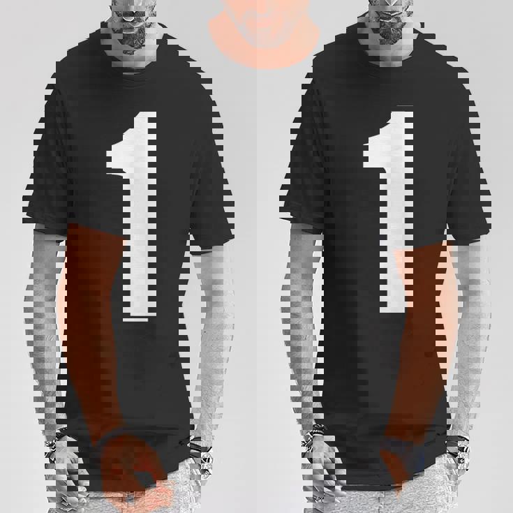 ナンバーワン 数字 1 プレーン ホワイト 数字 Tシャツ 面白い贈り物