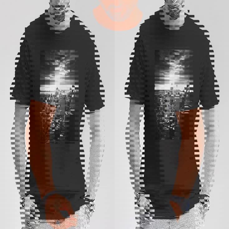 ニューヨーク市写真撮影 白黒写真 Tシャツ 面白い贈り物