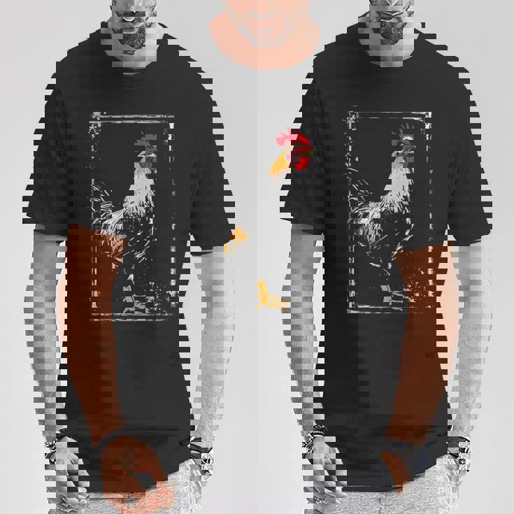 ニワトリ 絵画 描画 動物 アート グラフィック ニワトリ Tシャツ 面白い贈り物